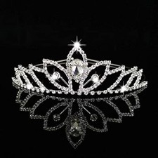 Kilshye Silver Gilrs Tiaras Princess Rhinestone Tiara and Crown Blue Crystal ...