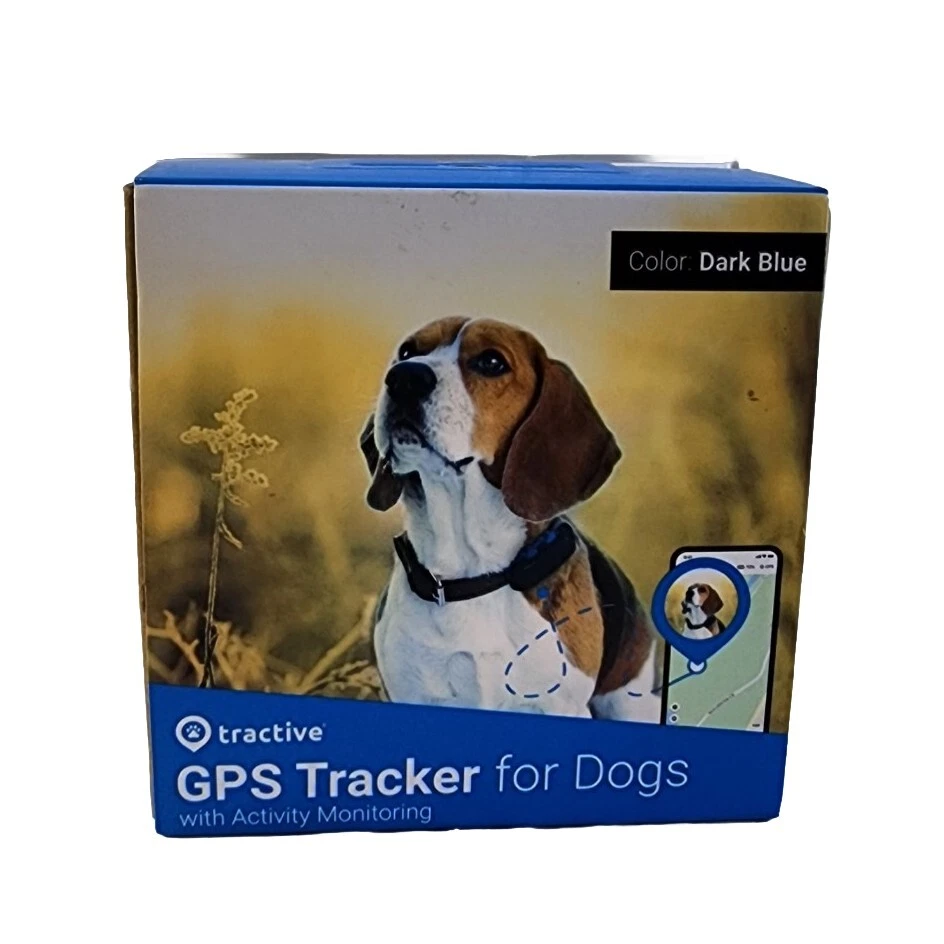 Tractive Waterproof GPS Dog Cat Animal Tracker - Location & Activity Dark  Blue