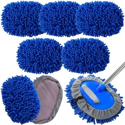  Pcs Car Wash Mitt Set, Brush Not Included, Microfiber Mitt 5 Royal Blue