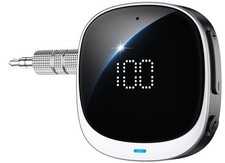 AUX Bluetooth Adapter for Car, LED Screen Bluetooth 5.3 Receiver for Speake...