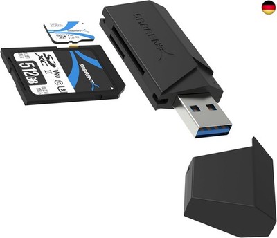 SABRENT SD, Micro SD Kartenleser, USB 3.2 gen 1 Kartenleser, 5Gbps High Speed