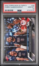 2024 TOPPS NOW OLYMPIC GAMES #26 KEVIN DURANT/LEBRON JAMES/STEPH CURRY PSA 10