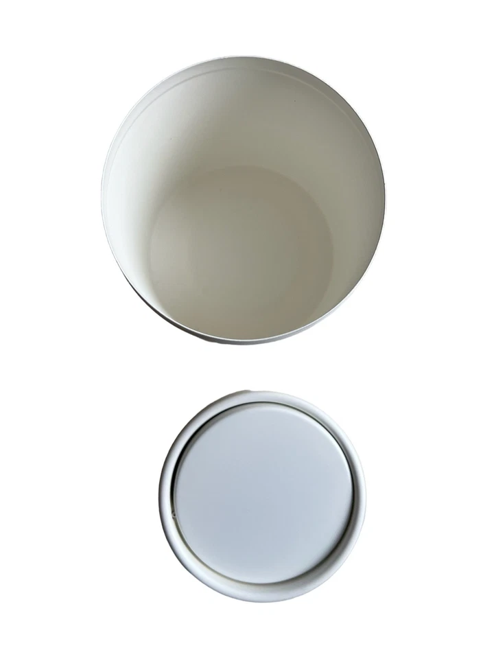 Tischmülleimer Kosmetikeimer mit Schwingdeckel, weiß, Metall Abfalleimeimer - Bild 3 von 3