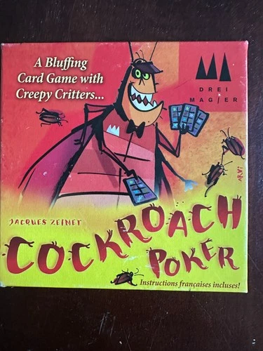 Cockroach poker card game, card game with creepy critters