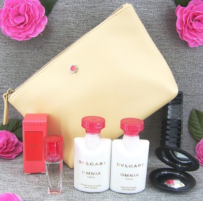 Bvlgar Omnia Coral 5 ml Eau de Toilette, Body Lotion, Face Emulsion  6 tlg. Set