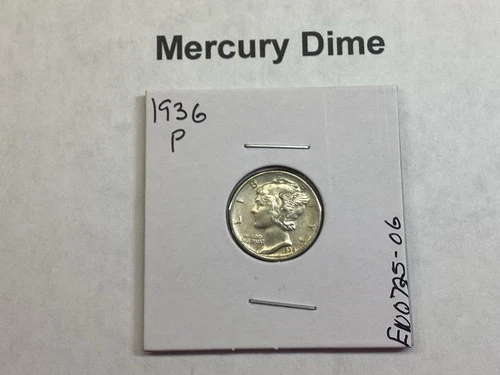 1936 Mercury 90% Silver Dime in Extra Fine Condition from Philadelphia 10072506e