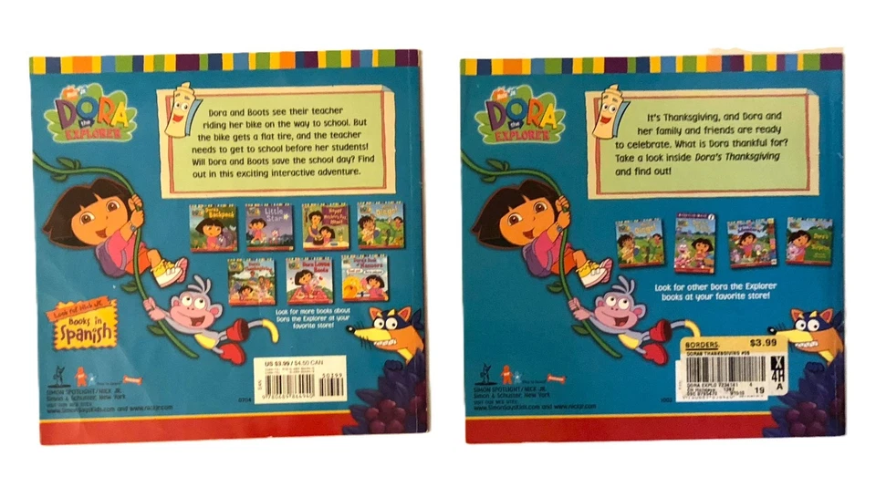 Dora The Explorer Lot of 5 Paperback Books - Deigo School Mermaid Thanksgiving - Image 3 of 4
