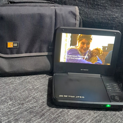 Dynex Portable DVD Player with Black Case Logic Travel Carrying Case Bag