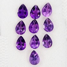 Pear Natural Top Rich Purple Amethyst Uruguay 6.98ct 7x5mm 10pcs Lot Gemstone