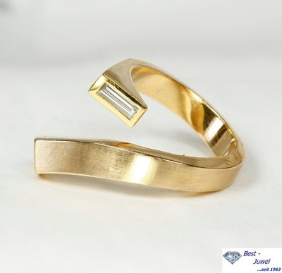 Außergewöhnlicher, massiver Designer Ring, 750 Gold, 18 Karat, Diamant Baguette