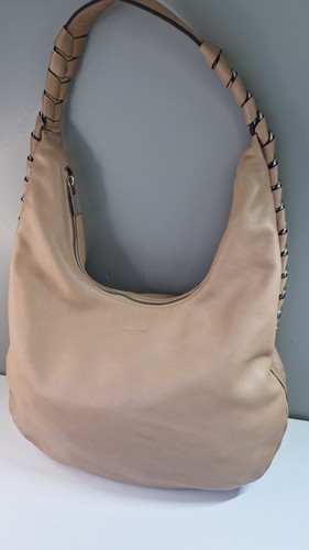 L.K.Bennett Slouchy Leather Shoulder Handbag Nude Pink - Picture 3 of 19