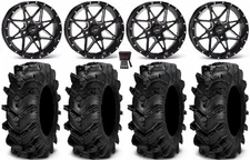 ITP Tornado 14" Wheels Black 27" Cryptid Tires Suzuki KingQuad
