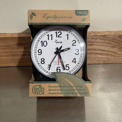 Equity 14075 Black Analog Wind-Up Alarm Clock