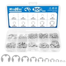 300Pcs Stainless Steel EClip Assortment Kit Sizes M1.5M10