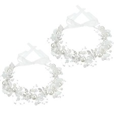 Retrowavy 2 Pcs Flower Girl Headpiece Rhinestone 2 Count Pack of 1 , Silver