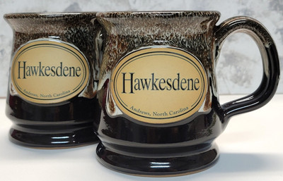 Deneen Pottery 2 Andrews North Carolina Hawkesdene Coffee Mugs Brown Drip Glaze