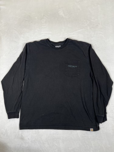 Carhartt Loose Fit Longsleeve Pocket Shirt Size XL Black Back Logo - Bild 2 von 10