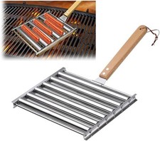 Stainless Steel Hot Dog Roller Grill BBQ Sausage Cooker Holds 5 Hot Dogs
