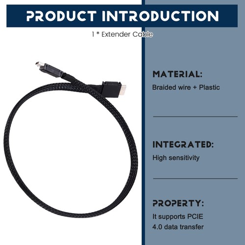 Câble D'Extension Souple Tressé PCIE 4.0 X4 GEN4 SAS4 Oculink SFF-8611 GPU 8945 - Photo 2/7
