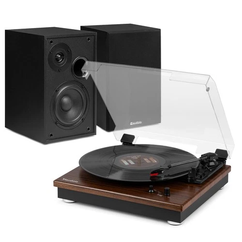 Audizio RP112D Vinyl Record Player & Bluetooth Bookshelf Speakers - Home Hi-Fi