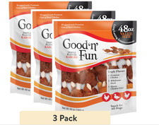 3 pack Good 'n' Fun Triple Flavor Kabobs, Rawhide Chews for All Dogs, 48 oz
