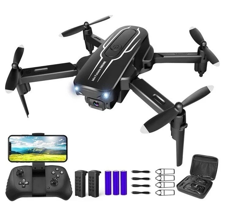 S17 Mini Foldable Camera Drone 1080P HD FPV, Sealed [ Black ]-image