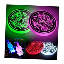 2PCS LED Car Cup Holder Lights, Light up Car Coasters for Cup Holders 7 Colors