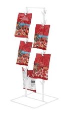 SSWBasics White Countertop Chip Rack Display Stand – 32 Clips (9"W 10"D