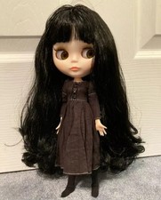 Custom Blythe Factory Doll Black Hair Neo Shiny Face BJD 12" Jointed Body OOAK