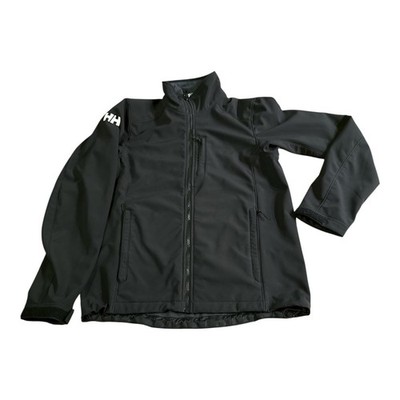 Helly Hansen Jacket Mens Small Black Full Zip Softshell Fleece Lined HH Logo