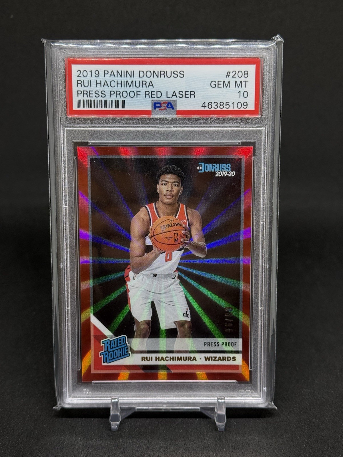 Rui Hachimura 2019-20 Donruss Press Proof Red Laser #’d 96/99 PSA-10🔥 POP-12