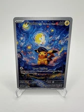 Pokemon Pikachu Starry Night Van Gogh Beautiful Moon ACG Star Trading Card - NM