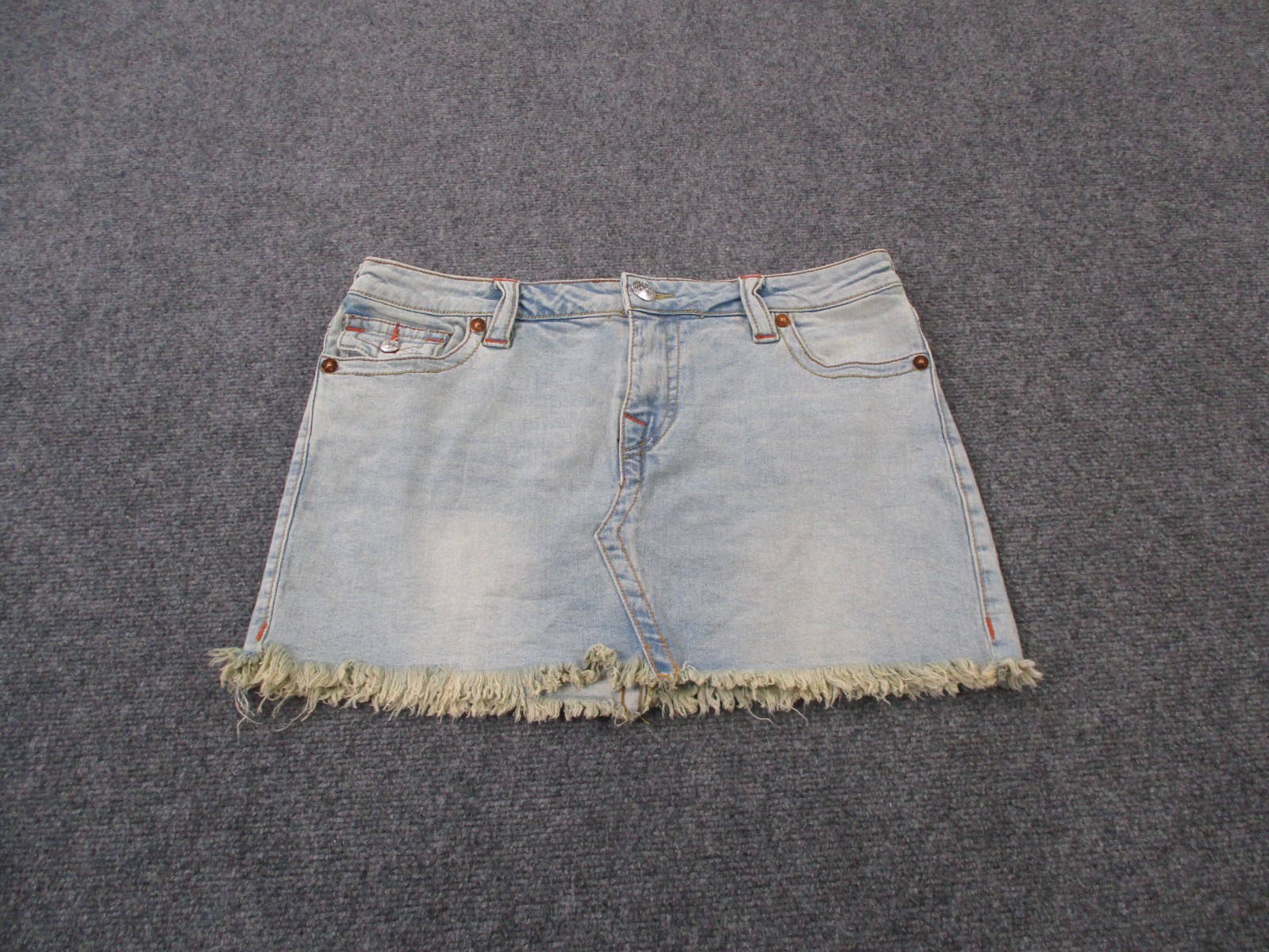 True Religion Skirt Womens 29 Blue Denim Jeans Sadie Cut Off Outdoors Casual Y2K