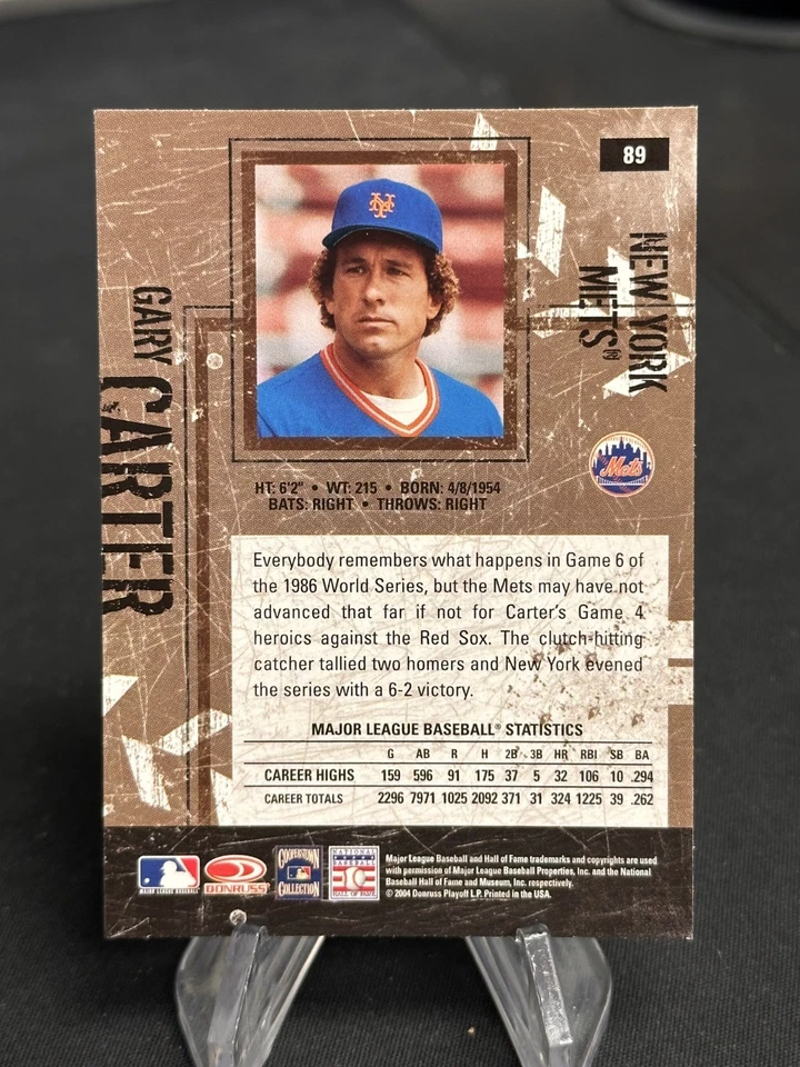 GARY CARTER 2004 DONRUSS LEATHER & LUMBER METS HOF - Image 2 of 2
