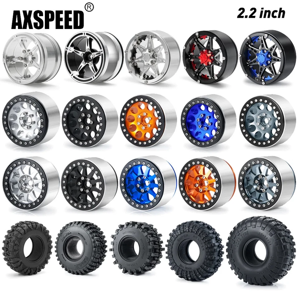 4 Stück 2,2 Zoll Beadlock-Felgen aus Aluminiumlegierung für 1/10 RC Crawler - Bild 2 von 4