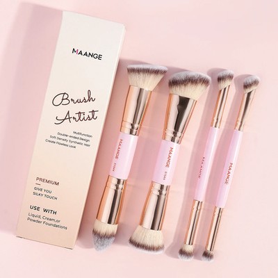 Maange 4pcs Basic Makeup Brushes Set With Box Dual-ended Foundations Powder