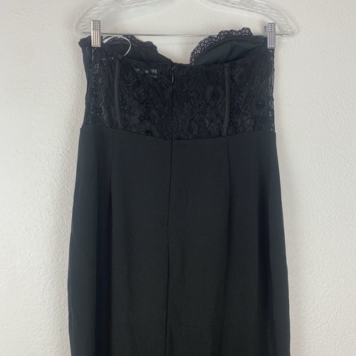 Lulus Dress Womens XL Sultry Persona Maxi Dress Lace Bustier Slit Strapless New - Picture 5 of 9