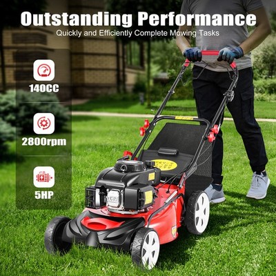 20.5 in. 140cc High Wheel Gas Walk Behind Self Propelled Lawn Mower 1.6L USA