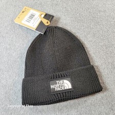 The North Face TNF Logo Box Cuffed Beanie Unisex One Size Black Knit Hat