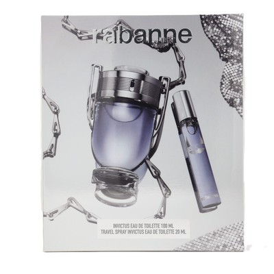 Paco Rabanne Invictus 2pc Gift Set For Men100ml EDT + 20ml EDT