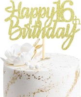 16 Geburtstag Glitter Cake Topper 1 StüCk Happy Birthday Tortendeko