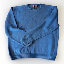 Y2K Chaps Ralph Lauren Men  s Crewneck Sweater XL Blue 100 Cotton Vintage Preppy
