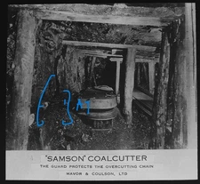MAVOR & COULSON SAMSON COALCUTTER C1920 Magic Lantern Slide PHOTO MINING GLASGOW