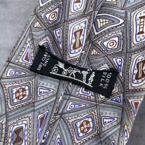 Corbata de seda HERMES gris buen estado - Imagen 8 de 11