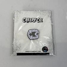 NEW Creepy Co. CHOMPERS Enamel PIN Vampire Teeth Glitter Lapel Spooky Halloween