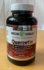Unopened Bottle of 120 Veggie Capsules of 500 mg QUERCETIN - Cardio, Anti-Inflam