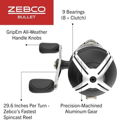 Zebco Bullet MG Spincast Fishing Reel, Size 30 30 Black | eBay