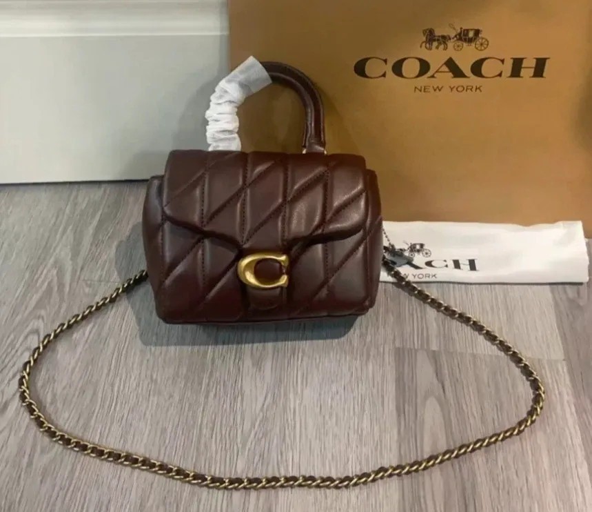 COACH CCC12 Quilted Tabby Top Handle Bag Shoulder Bag Maple Outlet NEW