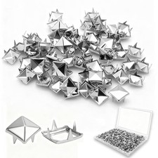 500 Pcs 10mm Silver Square Pyramid Studs and Spikes for Clothing Bag Shoes