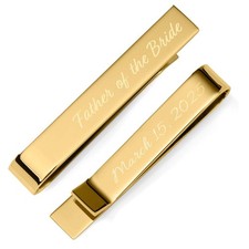 Wedding Title Engravable Gold Tie Bar